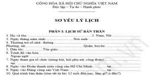 mẫu sơ yếu lý lịch cơ bản công chứng tại địa phương