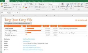 bảng kế hoạch công việc excel