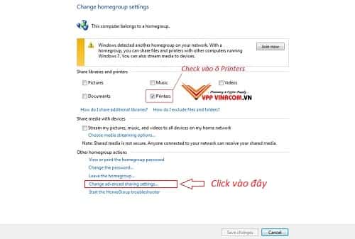 cách chia sẻ máy in trong mạng lan hoặc wifi