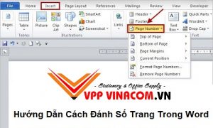 cách đánh số trang trong word