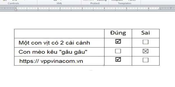 cách tạo ô checkbox trong word