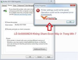 lỗi không share được máy in win 7