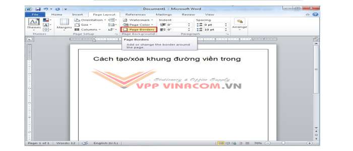 cách tạo khung đường viền trong word