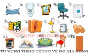 đồ gia dụng tiếng trung là gì