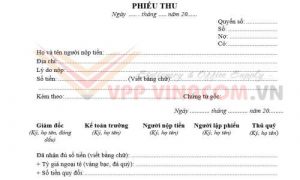 mẫu phiếu thu theo thông tư 200