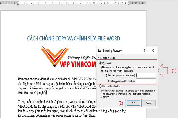 cách chống copy và chỉnh sửa file word