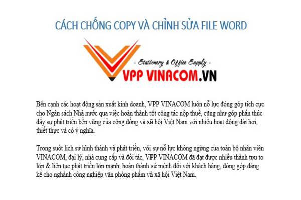 cách chống copy và chỉnh sửa file word